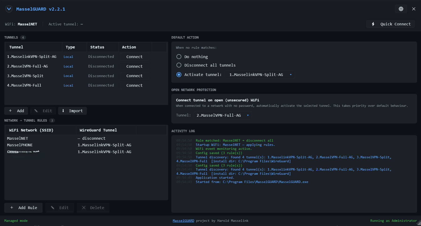 MasselGUARD Interface